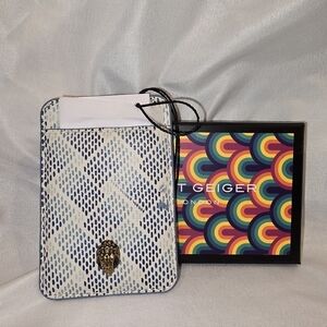 Kurt Geiger Blue and White Patterned Card Phone Case